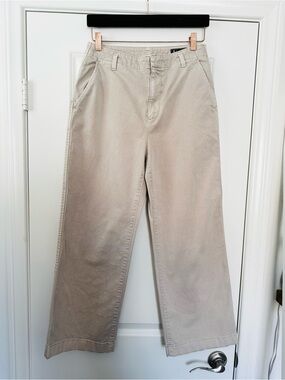 GAP Light Beige Wide Leg Jeans Neutral Capsule Wardrobe Classic Casual Size 6